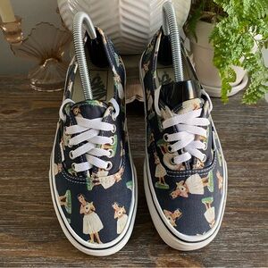 VANS Digi Hula Girl Low Skateboarding Shoes Lace Up Sneakers Parisian Night Blue